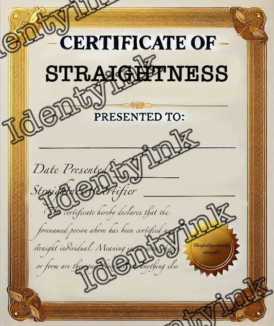 Straightness Certificate